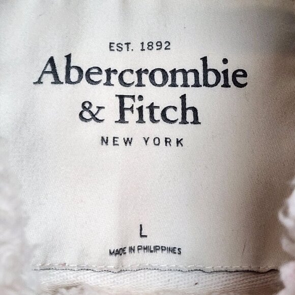 Abercrombie and Fitch sz L women red hoodie sherpa fur Y2K - Picture 5 of 11